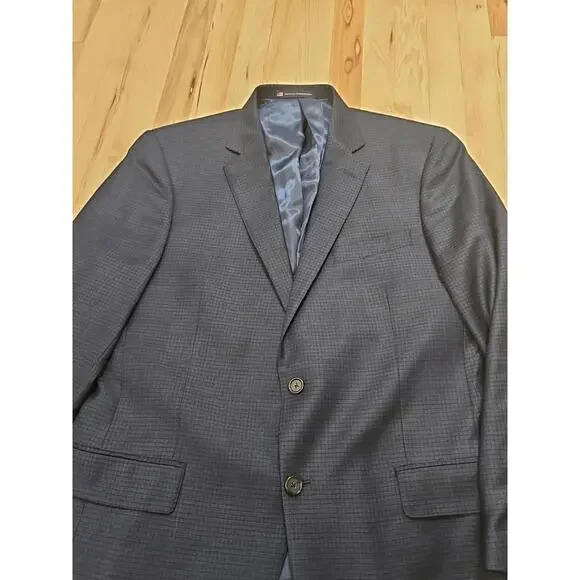 Hart Schaffner Marx Suit Mens 43R 38x29 Blue 2 Piece Navy